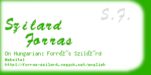 szilard forras business card